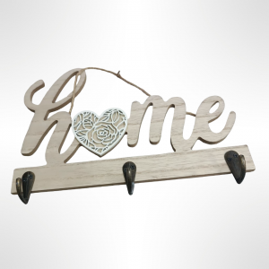 علاقات مفاتيح خشب ديكور 3 عيون HOME 20 سم